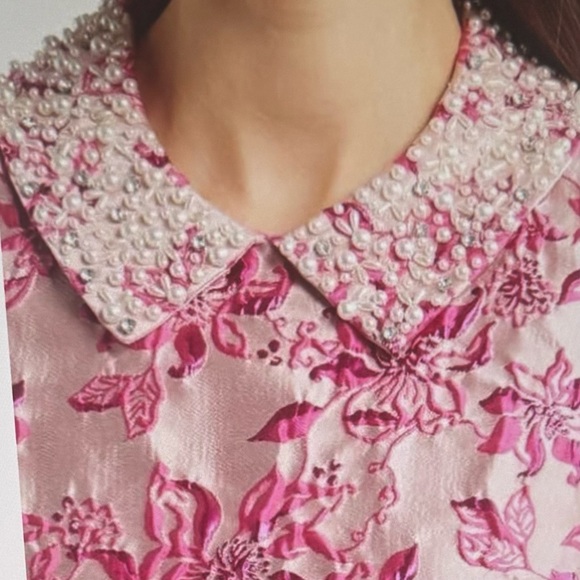 Lilly Pulitzer Killiana shift brocade Dress with Embellished Collar,NWT size 6 - Picture 4 of 9